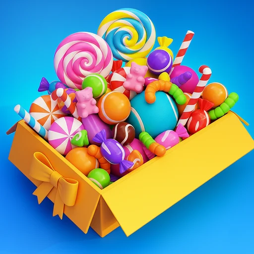 Ícone do Candy Sort Jam: uma caixa de presente cheia de doces coloridos
